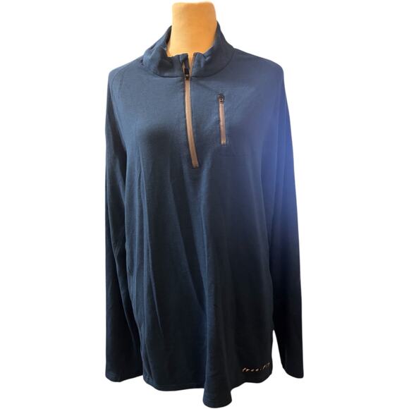 Free Fly Men's Bamboo Fleece Quarter Zip Pullover Sweater, Blue, Size XL - Picture 2 of 7